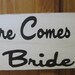 Rustic Wedding Here Comes the Bride Sign Ring Bearer Flowergirl Photo Prop