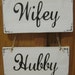 Rustic Wedding Hubby Wifey Bride Groom Chair Sign Photo Prop Reception Decorations