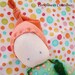 Waldorf Style Baby Doll, Infant & Toddler Size, Hand Embroidered Face, Knotted Hat. 11 Inch