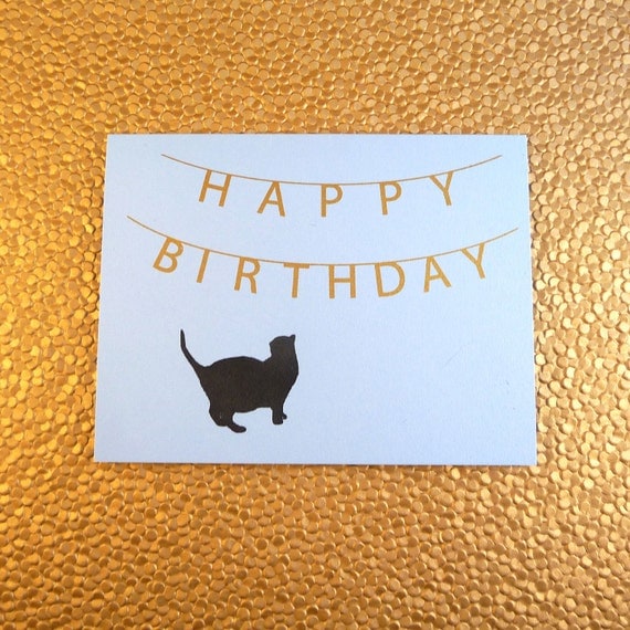 Happy Birthday Banner &amp; Cat Card