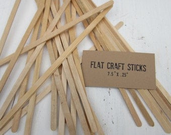 100 Slim Craft Sticks, Natural Wood Sticks, Flat Dowels, 7.5 inches long, Wooden Sign Holders, Craft Wood Sticks, Craft Supplies