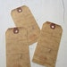 Aged Tags, Primitive Tags, Paper Bag Tags, Country Escort Tags