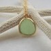 Green Faceted Drop Necklace, 14K Gold Filled Chain