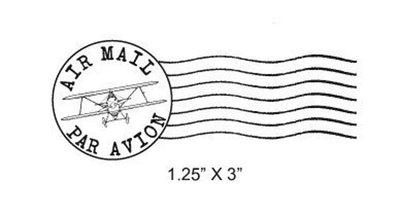 Airplane Post Mark Air Mail Par Avion Mail Art Rubber Stamp