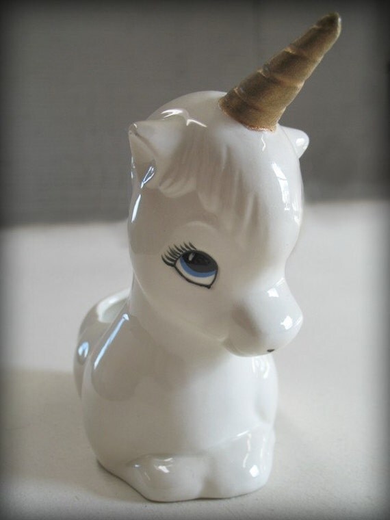 Vintage Ceramic Unicorn Dish/Planter/Vase