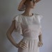 Vintage Vanilla Sheer 1970s Chiffon Angel Wing Cocktail Dress Med - XXL