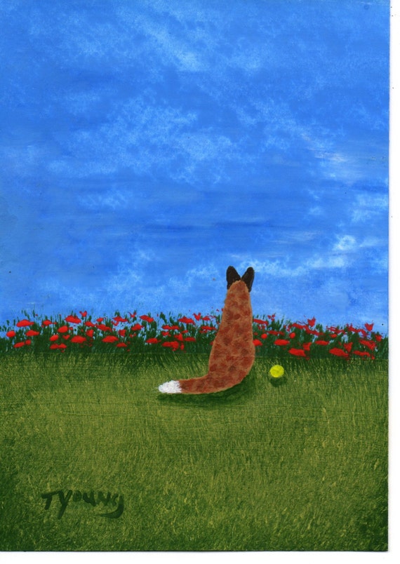 Red Australian Cattle Dog Art PRINT Todd Young painting Red