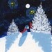Schnauzer Dog Modern Folk Art PRINT of Todd Young painting Winter Star