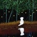Maltese Dog Bichon Frise Shih Tzu Outsider Folk art print by Todd Young Fireflies