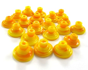 Handmade Lampwork Beads Glass - Lampwork beads set - Cone Shape Bead Caps (20) SRA