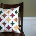 SALE Decorative Pillow Cover, Cathedral Window, Autumn Batik 18 Inch