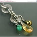 Valentine Sale 20% Off - Sterling silver necklace, citrine, emerald, mystic gold spinel necklace - Tangled Drops Necklace