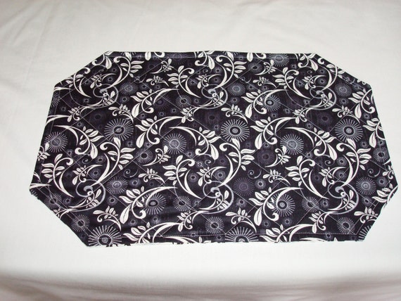 Black and White Print Placemats Set of 4