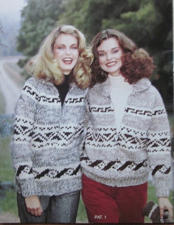 COWICHAN Sweater Knitting PATTERN Simple Geometric design