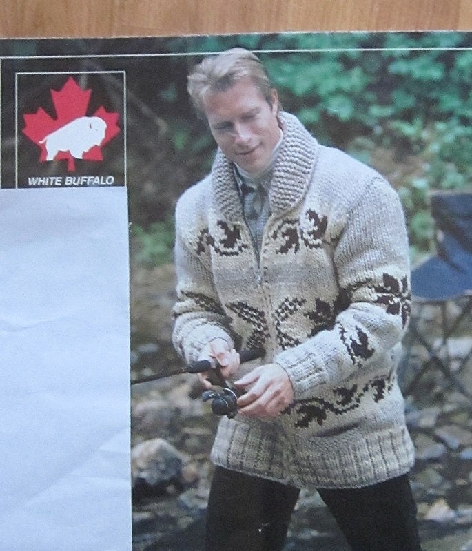 COWICHAN Sweater Knitting Pattern LEAVES Adult from
