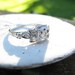 RESERVED for R - Stunning Art Deco 18K White Gold Diamond Ring - Beautiful Leaf Design - Engraving - Old Cut Stones - Fine Maker Jabel