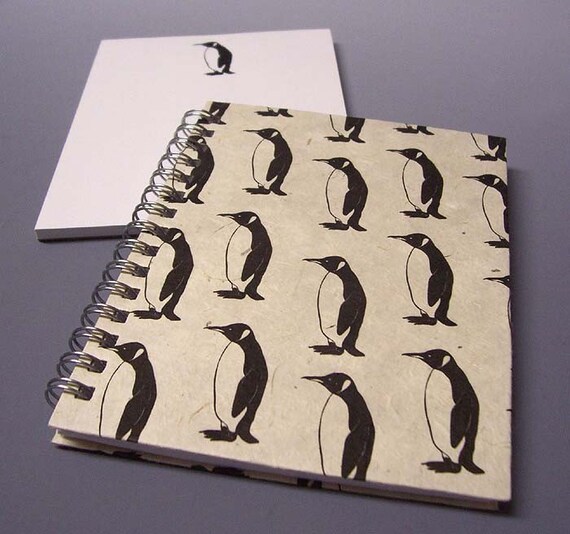 Items Similar To Penguins Spiral Notebook And Notepad T Set Ecofriendly You Choose Paper 9002