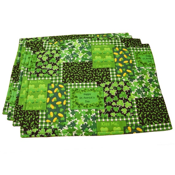 Irish Placemats Shamrock Placemats Kiss Me I'm Irish