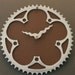 bicycle clock - brown leather