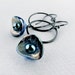 blue earrings, blue flower earrings, sapphire blue earrings, sterling silver earrings, trumper flower earrings, boho earrings CIJ