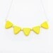 Yellow pendant necklace with sterling silver chain flag bunting circus pennant, southwest sunset