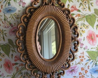 Oval mirror by Homco Syroco 70s groovy KickstandProductions