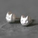 Baby Kitten Stud Earrings in Sterling Silver