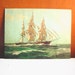 Vintage Nautical Art - Lithograph Print Sailing Ship - Picture