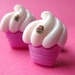 Sparkle Cupcake or Sundae Stud Earrings - Lilac Purple Ear Posts with Rhinestones