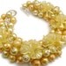 Sale - Lemon Pearl Beaded Cluster Bracelet With Flowers, Cluster Bracelet, Chunky Bracelet, Yellow Bracelet, Bridesmaid Bracelet