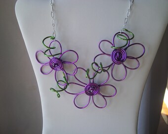 Free Form Copper Wire Flower Necklace by DesignswithDazzle on Etsy