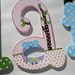Custom hand painted wooden wall letters - Pottery Barn Hayley bedding (owls)