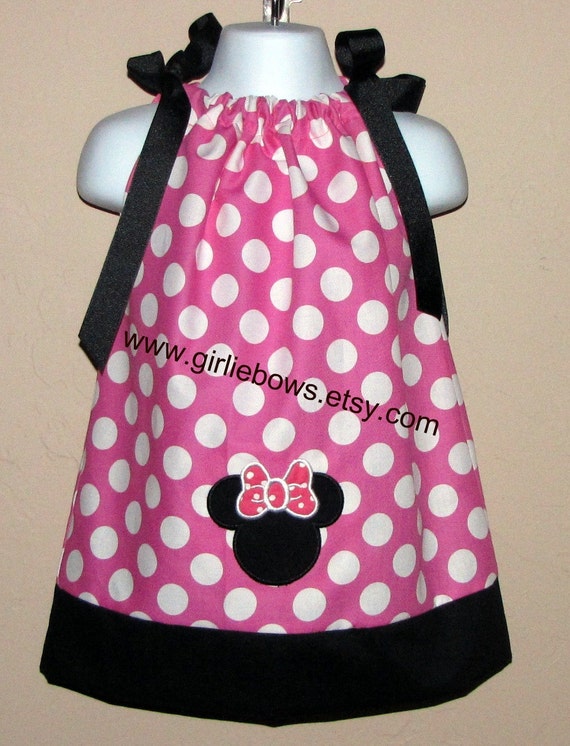 Minnie Mouse Inspired Personalize Pink Polka Dot Pillowcase