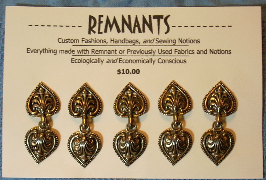 Brass Decorative Hook and Eye Set of 5