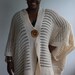 CROCHET SWEATER KIMONO Offwhite Oversize Crochet Cardigan