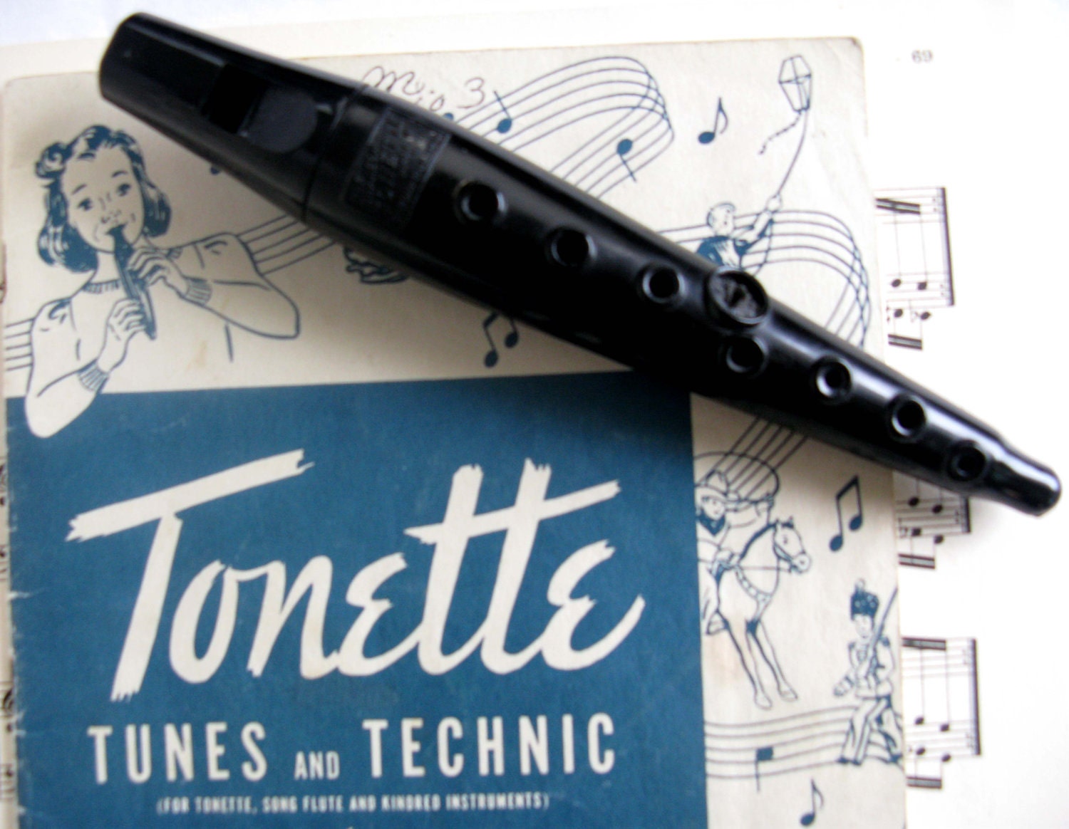 Musical Instrument Tonette With Book