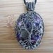 Tree of Life Pendant Purple Sea Sediment Jasper with Pyrite Wire Wrapped in Gunmetal Parawire