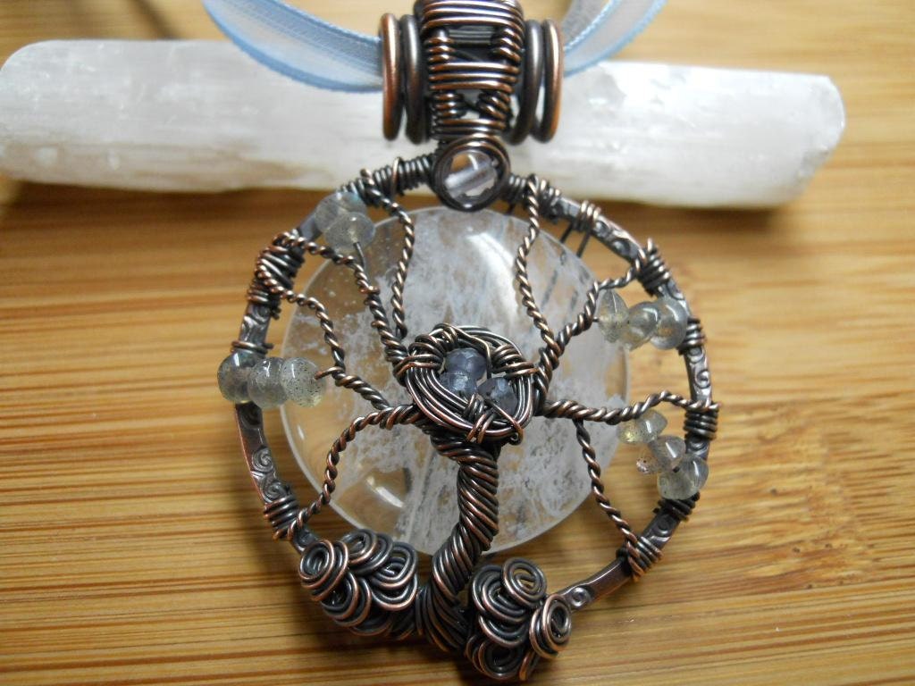Tree of Life Quartz Iolite Birds Nest Labradorite Light