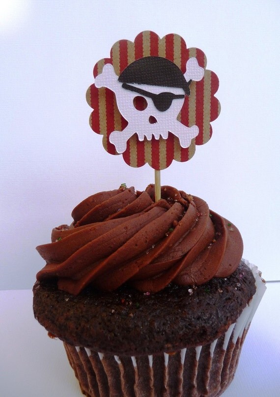 Pirate Cupcake Toppers Custom Handmade by EMTsweeetie on Etsy