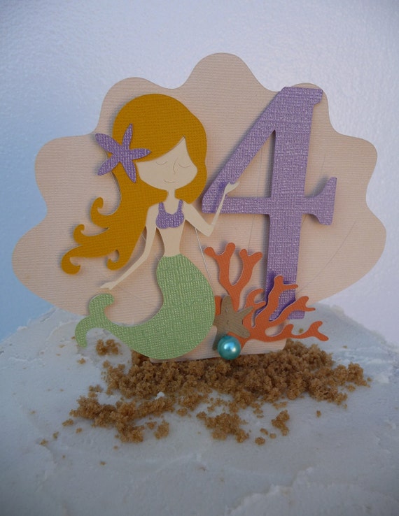 Mermaid Cake Topper Under the Sea Theme Beach Pool Party
