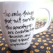 Ceramic Mug with Calligraphy for Knitters