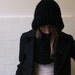 Black chunky hoodie balaclava