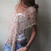 Poncho / Nude Ribbon loose knit Poncho