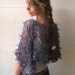 Blue poncho, Denim blue Ribbon Poncho, women's poncho, boho poncho