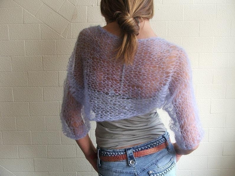 lilac Summer lightweight shrug loose knit summer shrug