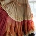 Tea stained dress maxi crochet rust pink ruffles lace gypsy prairie small by vintage opulence on Etsy