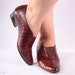 Vintage Aligator Flats / Excuisite Leather Shoes / us 6.5 / euro 37 / uk 4