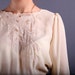 Vintage Embroidered Ivory Dress / Richelieu Midi Dress / M to L