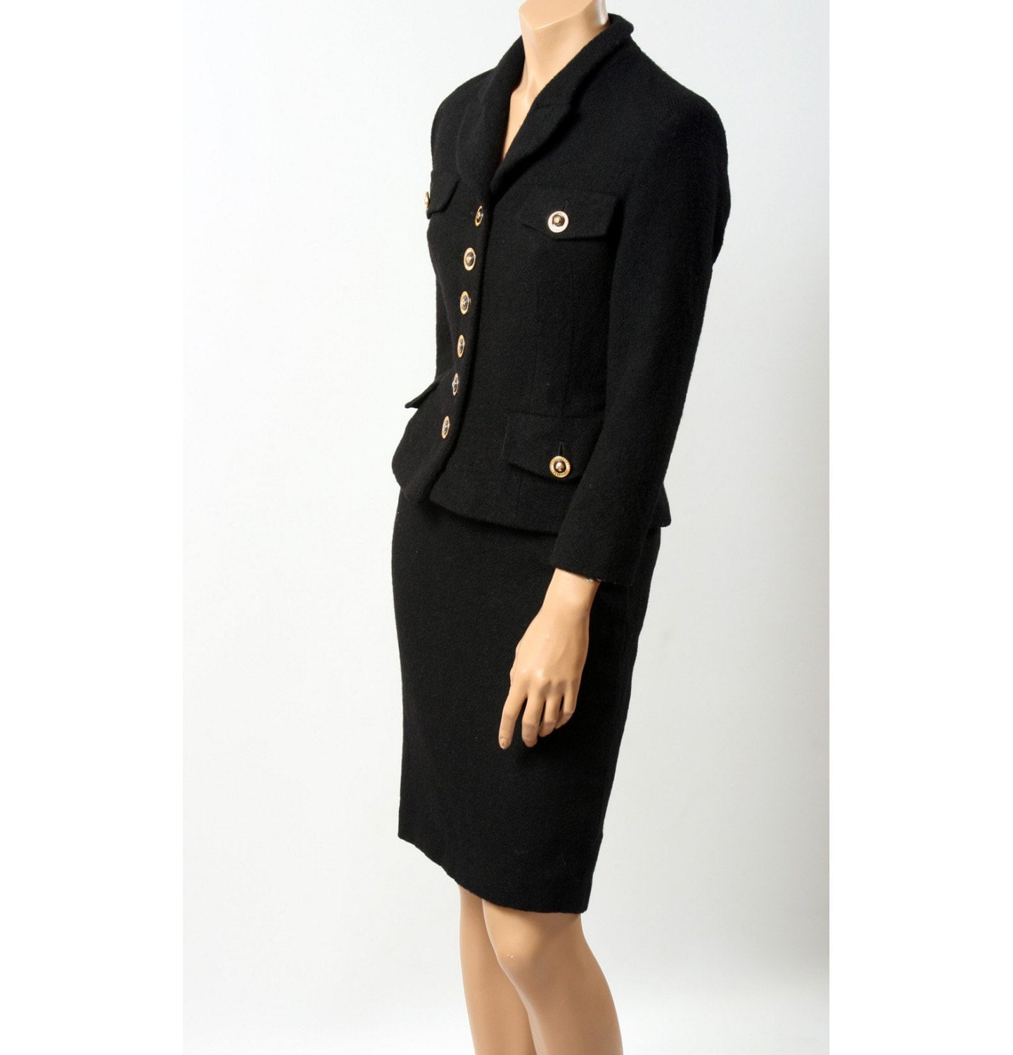 Coco CHANEL style vintage black woman suit with by BetaBoutique
