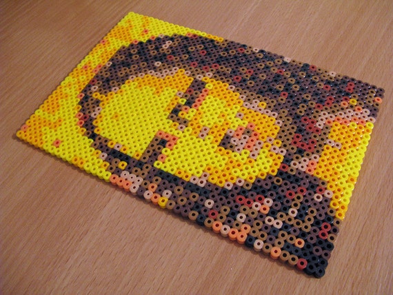 laser lisa mona Perler Hama Lisa Pixel da Beads Vinci Bit Leonardo Art Mona 8